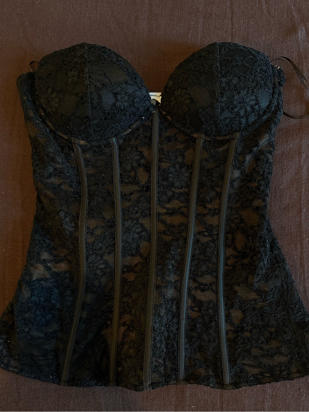 Zara black Lace Bustier Corset Top - Women